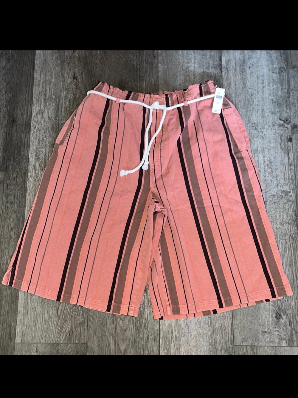 NWT Anthropologie PILCRO Cropped PJ Wide-Leg Jeans Striped Oversized XL - Picture 4 of 12